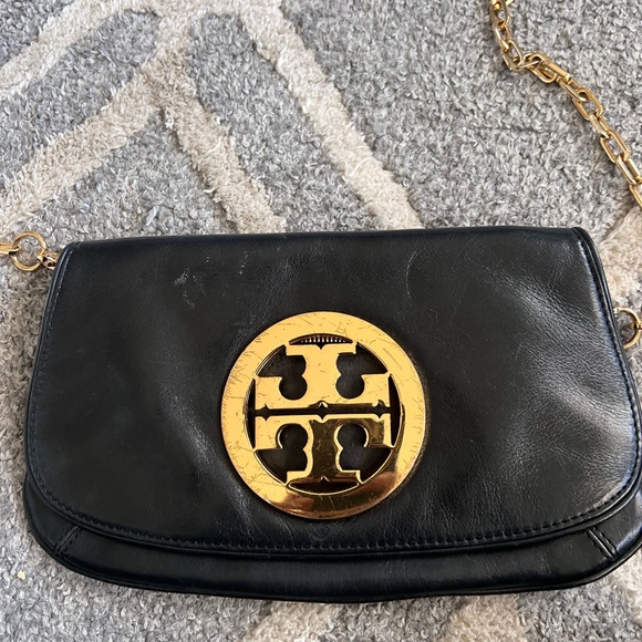 Tory Burch Bags Tory Burch Purse Black And Gold Chain Link Poshmark